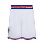 BOROLIN Mens Basketball Shorts Moive 90s Sports Pants with Two Pockets, White, Small