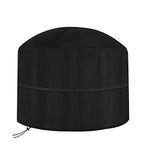 Dokon Large Fire Pit Cover, Waterproof, Windproof, Anti-UV, Heavy Duty Rip Proof 600D Oxford Fabric Outdoor Garden Patio Heater Cover, Round (Ø80 x 50cm) - Black