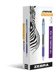 Zebra Jimnie Roller Ball Stick Gel Pen, Medium Point, 0.7mm, Blue Ink, 12-Count