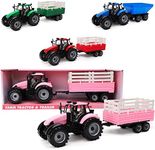 Toyland® Farm Tractor With Trailer - Boys/Girls Farm Toys - Farm Vehicles (Pink)