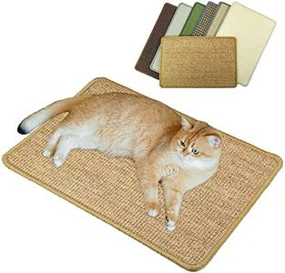 Pethave Cat Scratcher Mat, 23.6 x 15.7inch,Natural Sisal Cat Scratchers for Indoor Cats with Velcro Tapes,Cat Scratching Pad Rug,Horizontal Cat Scratching Mat Protect Furniture and Sofas (Brown)