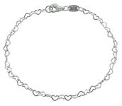 Designer Inspirations Boutique 9.5 Inch Chain of Continuous Small Open Hearts Sterling Silver Anklet/Ankle Bracelet/Ankle Chain - 9.5" Inch / 24 cm - Anklets for Women