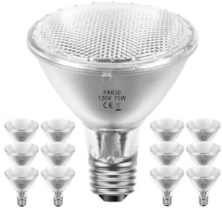 Jaenmsa Par30 Halogen 75 Watt Flood Light Bulbs 120V,Par30 Long Neck Halogen Bulbs 12 Pack,E26 Base Dimmable 2700K Soft White Halogen Light Bulb for 5-6in Recessed/Ceiling Cans/Accent/Tracking Lights