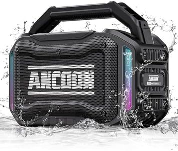 ANCOON Speakers Bluetooth Wireless: 80W(Peak) Loud Speaker with Bass, 20H Playtime, IPX6 Waterproof, Large Jobsite Speakers for Work, Outdoor, Workshop, Garage, Portable Speaker with TWS (Black)