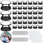 40 Pieces Blank Sublimation Phone Grip Holders Include 40 Collapsible Brackets and Sublimation Aluminum Sheets and Double-Sided Stickers DIY Expanding Finger Stand for Smartphones and Tablets (Black)