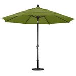 California Umbrella GSCU118913-SA61-DWV 11-Feet Pacifica Fabric Aluminum Crank Lift Market Umbrella with Sand Pole, Taupe