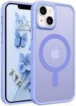 Telaso for iPhone 13 Mini Case, iPhone 13 Mini Phone Case Compatible with Magsafe Translucent Matte Back Slim Fit Full Body Shockproof Anti-Yellow Cover for iPhone 13 Mini 5.4”, Lavender Purple