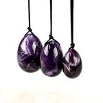 Natural Stone Drilled Yoni Egg for Women Kegel Exercise Ball,Amethyst,Blue Spot