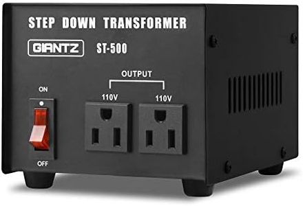 Giantz Step Down Transformer 240v to 110v, 500W Voltage Converter Stepdown Transformers AU-US Home Indoor Power Accessories, Pure Sine Output Ultra-Portable Lightweight with Socket Black