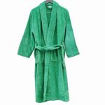 Cotton Bolls Textiles Microfiber Fleece Bath Robe for Men | Shawl Collar With Long Sleeves| Lint Free | Anti-Bacterial | Super Soft Fabric (L, Emerald Green)