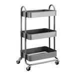 Amazon Basics 3-Tier Rolling Utility or Kitchen Cart - Charcoal