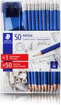 Staedtler Norica 50 Graphite HB2 Pencils +50 eraser caps +1 Sharpener