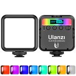 Video Light RGB, ULANZI VL49 Led Camera Light Mini 360° Full-Color w 3 Cold Shoe, Portable Light Rechargable 2500K-9500K, On Camera Light with Support Magnet Adsorption