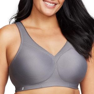 Glamorise Women's Plus Size MagicLift Seamless Sports Bra Wirefree 1006, Charcoal Gray, 40DD