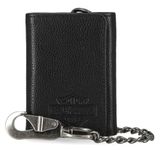 Harley-Davidson Men's Bar & Shield Core Pebble Chain Tri-Fold Wallet, Black, Black, 3.1" x 4.4"