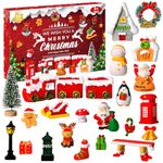 24 Pcs Advent Calendar 2024 Miniature Toys,24pcs Christmas Countdown Calendar Figurine Set for Kids, Xmas Present for Toddlers Boys Girls