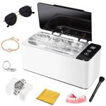 Ultrasonic Cleaner, 500ML Ultrasonic Jewellery Cleaner Machine, 46000HZ Ultrasonic Retainer Cleaner with 4 Modes Digital Timer, Professional Sonic Cleaner Machine for Jewelry Denture Glass