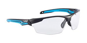 Bollé Safety 40301, Tryon Safety Glasses Platinum, Black/Blue Frame, Clear Lenses