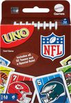 UNO NFL Card Game in Storage & Travel Tin for Kids, Adults & Family Night, Features Logos of All 32 NFL Teams & Special Rule