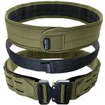 Bear Armz Tactical Battle Belt | Molle Riggers Belt | Duty Belt | Heavy Duty Anti-Slip Pad & Inner Belt Comb | 2-In-1 System, Od Green, M- Medium