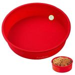 PureBake Premium SGS Certified Silicone Round Cake Mould for Baking, Bakeware Pan, 6 Inch / 15cm BPA-Free, Microwave Safe, Easy Release Baking Tin -Red Color