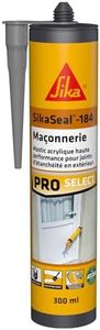 SIKA - Mastic acrylique haute performance - SikaSeal-184 Maçonnerie gris béton - Réparation de fissures - Joints d’étanchéité - Extérieur/intérieur - 300 ml