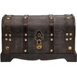 Brynnberg - Pirate Treasure Chest Storage Box with Lock - Columbus 12,2x7,1x7,1" - Durable Wooden - Unique Handmade Decorative Vintage Wood Chest Box - The Best Gift