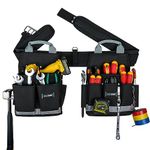 MELOTOUGH Electrician Padded Construction Rig Tool Belt Work Apron Tool Pouch Bag Combo Tool Rig with Carry Handles for Carpenter,Construction,Utility Belt