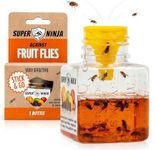 Super Ninja Fruit Fly Trap - 1 pack, Highly Effective Fruit Fly Killer for Home & Kitchen, Up to 3 Weeks of Performance per Bottle, Child & Pet Friendly