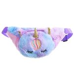 Adson Women Girls Kids Fluffy Fashion Makeup Bag Waist Bag Unicorn Fanny Pack Tie Dye Rainbow Waist Pack Crossbody Purse Chest Bum Belt Bag(Multi- Colour)