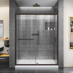 DreamLine Infinity-Z 50-54 in. W x 72 in. H Semi-Frameless Sliding Shower Door, Clear Glass in Oil Rubbed Bronze, SHDR-0954720-06