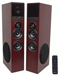 Rockville TM80C Cherry Powered Home Theater Tower Speakers 8" Sub/Bluetooth/USB