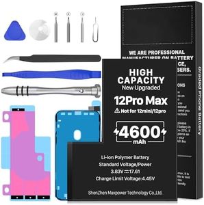 [4600mAh] Battery for iPhone 12 Pro Max (Not for 12 Mini/12/12 Pro), Upgraded Higher Capacity Battery Replacement for iPhone 12 Pro Max A2410 A2411 A2412 A2342 with Repair Tools Kit