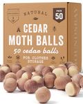 50 Cedar Balls for Clothes - Fresh Cedar Smell for Closets and Drawers - Protection for Clothes - Cedar Closet Freshener & Protects Clothes - Wood Block for Clothes, Closet and Drawer
