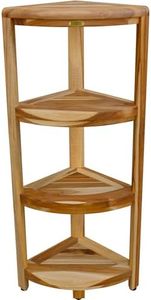 EcoDecors, Snazzy Corner, Teak Corner Shower Shelf, 4 Tier, Teak Shower Caddy, Teak Bathroom Shelf, Teak Corner Bathroom Shelf, Bathroom Storage, Bathroom Organization