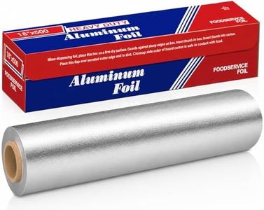 Ox Plastics Aluminum Foil Wrap | Heavy-Duty, Commercial Grade for Food Service Industry | Silver Foil for Cooking, Roasting, Baking, BBQ & Parties | 18"x 500 feet (1 Pack)