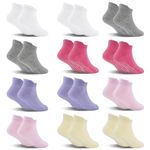 SkiBeaut Toddler Socks Non Slip Skid Ankle Socks for Kids Boys Girls Grips 12 Pairs Low Cut Socks for 1-3 Years Children