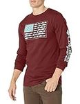 Columbia Men's Long Sleeve Tee Shirt Outdoors Fishing Camping Hiking, Rich Wine with Gulfstream, Medium