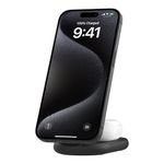 Belkin MagSafe Qi2 Wireless Charger | 2-in-1 Magnetic Foldable 15W | Fast Charger for iPhone 16, 15, 14, 13, 12 | Charging Station with Non-Slip Base | PSU Included | Black