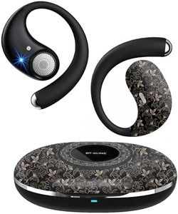 Sellwell Open Ear Earbuds Wireless Bluetooth 6.0 Headphones, Noise Canceling Ear Buds with Earhooks, True Wireless Blue Tooth Earphones for Work, Sports, Running, Gym, Workout Black