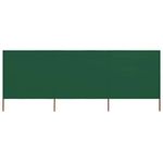 "vidaXL Green Camping Wind Screen Side Awning - Non-Woven Fabric Windbreak with Wooden Poles, Rectangular, 400 x 80cm Size"