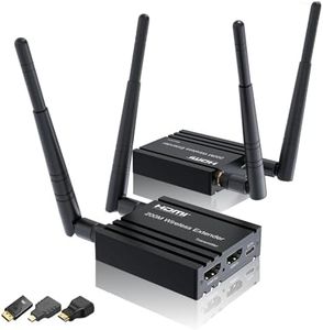 Wireless HDMI transmiser and Receiver 4k decoding, One Transmitter and One Receivers, Long Range Wireless Transmission 656FT/200M, Plug-Play, 2.4/5.8G for PC/Laptop/TV to Monitor/Projector/HDTVed
