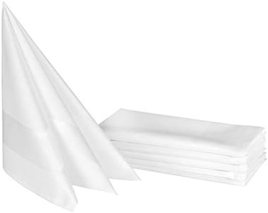 ZOLLNER Set di 6 tovaglioli 50x50 cm, Cotone, Bianchi