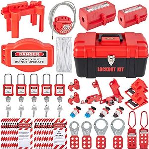 VEVOR 42 PCS Lockout Tagout Kits Electrical Loto Kit for Electrical Risk Removal