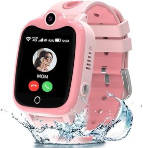 ELEJAFE Kids Smart Watch-4G GPS Smart Phone Watch for Girls with HD Video Call Family Voice Chat SOS, IP68 Waterproof School Mode Camera Alarm Calculator, Kids Smart Watch Birthday Gifts for 4-12