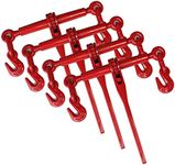 ENJ 4 Pack Ratchet Load Binder with 2 Grab Hooks, for 5/16-3/8 Grade 70 Transport Chain, Load Binder with 19,000 Pound Working Load Limit