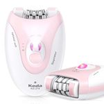 Epilator for Women,2 Speed Electric Epilator, Cordless Rechargeable Hair Removal Device with Led Light for Face Body Armpit Bikini Leg Facial Hair Removal (Pink)