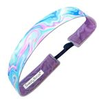 Sweaty Bands Womens Girls Headband - Non-Slip Velvet-Lined Sports Hairband - Holographic Pastels 1 Inch