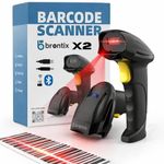 Brontix X2-Cordless 2D & 1D Super Fast Barcode Scanner Wireless & Wired 2.4GHz | QR Code Scanner Rechargeable | USB Handheld Barcode Reader with Induction Scanning, Built-in Light, ABS Body |
