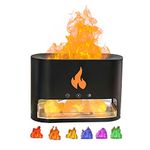 KIWZXKA Fireplace Flame Crystal Salt Aromatherapy Diffuser, Essential Oil Diffuser 250mL, Flame Aroma Humidifier Diffuser, Himalayan Salt Lamp, Essential Oil Diffuser With Automatic Safety Switch